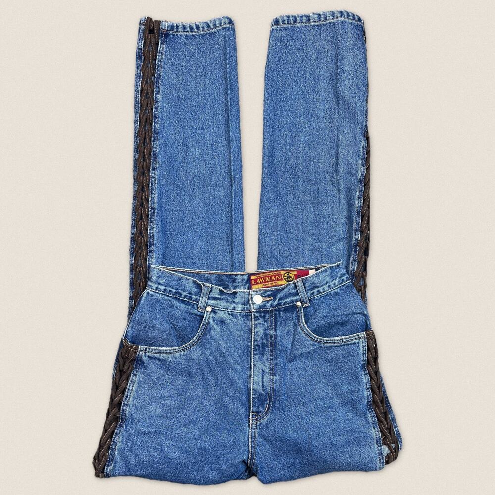 Vintage Western Law Man Slim Fit Blue‎ Jeans 9 - Size 26 x 33